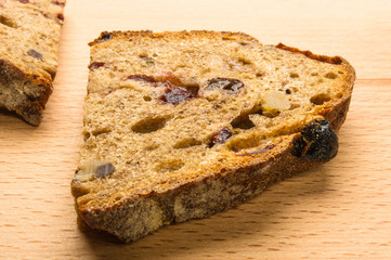 Slices of malt bread handmade