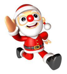 Santa character on Running to be strong. 3D Christmas Character Design Series.