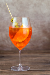 Glass of Aperol Spritz cocktail