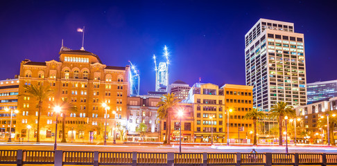 Fototapeta na wymiar san francisco downtown city skyline at night