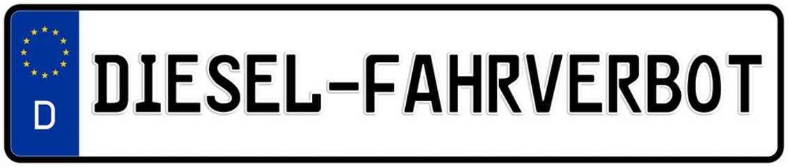 spkw26 SignPersonenKraftWagen spkw - Kennzeichen: Diesel-Fahrverbot - Autokennzeichen - (Original-Verhältnis 520 X 110 mm) - banner xxl g5326