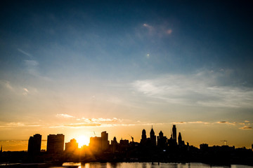Obraz na płótnie Canvas Philadelphia Skyline Sunset