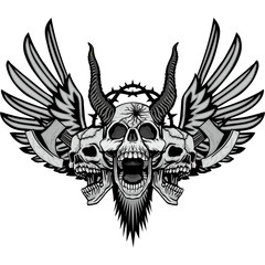 Obraz premium grunge skull coat of arms