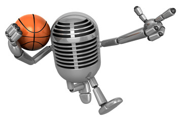 3D Classic Microphone cut through the defense with his fancy dribbling. 3D Classic Microphone Robot Character Series.