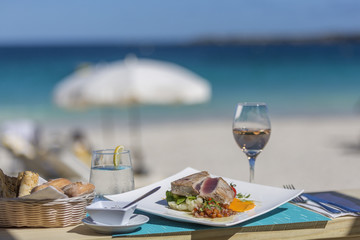 Detail lunch, dessert from Orient Bay in Saint Martin