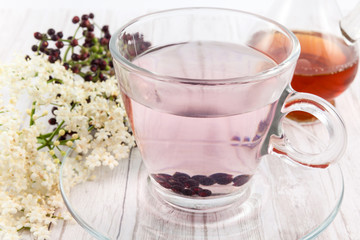 Elderberry (Sambucus nigra) infusion in water