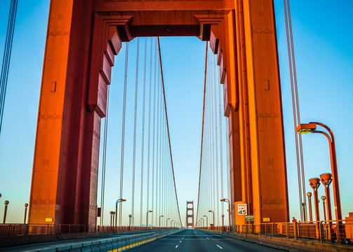 golden gate bridge early morning in san francisco california