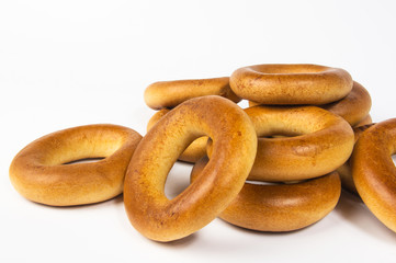 small bagels on a white background