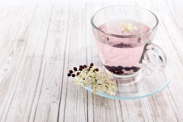 Elderberry (Sambucus nigra) infusion in water
