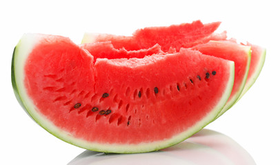 Slice of watermelon isolated on white background