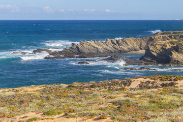 Beach and cliffs in Porto Covo