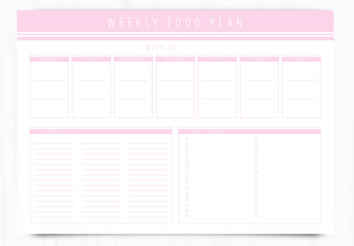 Weekly Food Planner Layout 4