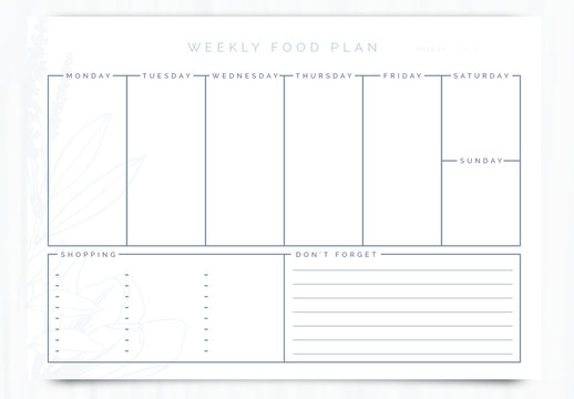 Weekly Food Planner Layout 5