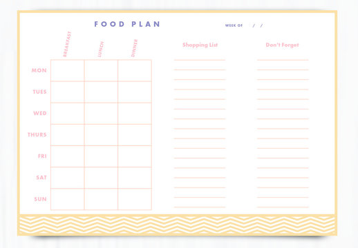 Weekly Food Planner Layout 6
