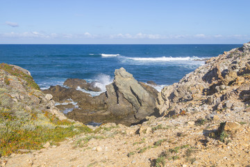 Fototapeta na wymiar Beach and cliffs in Porto Covo