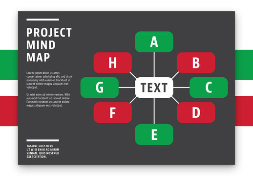 Red and Green Mind Map Layout 2