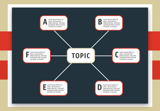Red and White Mind Map Layout 1