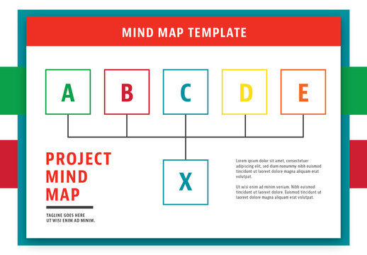 Mind Map Layout with Red Header 1