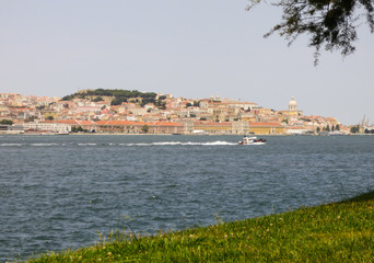 Lisbon's cityscape and the river Tagus viewed from Cacilhas, Almada