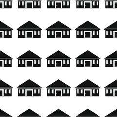 House architecture seamless pattern vector illustration background. Black silhouette house stylish texture. Repeating house seamless pattern background for architecture design and web