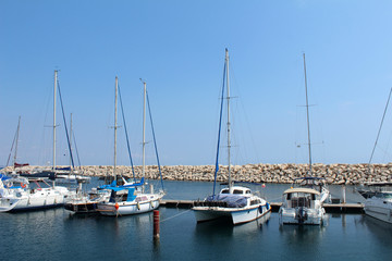 Naklejka na ściany i meble Larnaca Port, Cyprus