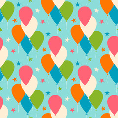 Seamless vector pattern with colorful balloons..
