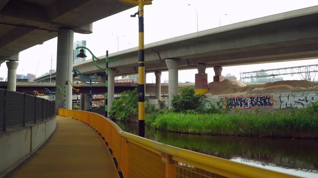 Stock video Milers River Littoral Way Artwork 4k