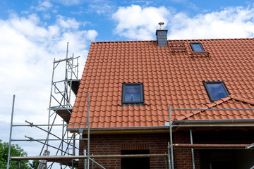 roof of a new house - construction site