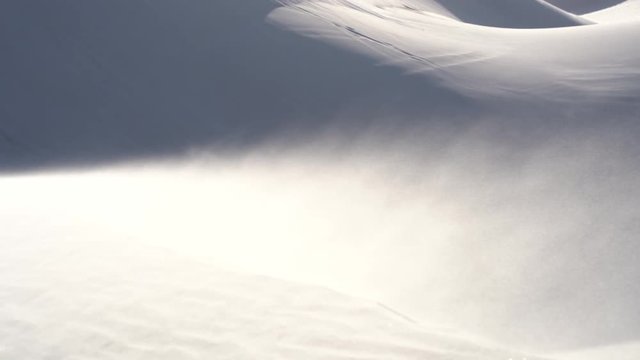 Heavy wind blows sand in dunes, Dubai
