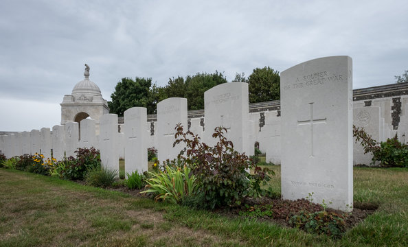 Graves In The Tyne Cot Commonwealth War Cemetery Near Passendale