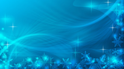 Abstract blue festive winter background. New Year.
