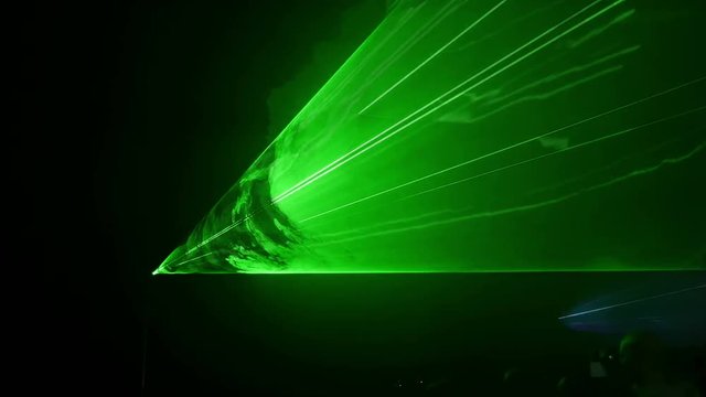 High quality video of green laser show in 4K
