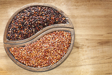 Seeds of red and black quinoa - Chenopodium quinoa