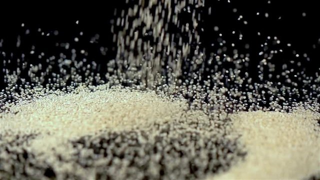 High quality video of falling quinoa in real 1080p slow motion 250fps