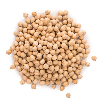 Portion of Chickpeas isolated on white