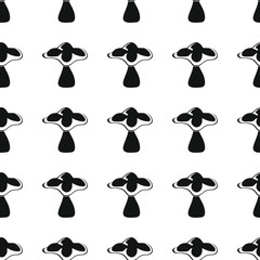 Edible mushroom seamless pattern vector illustration background. Black silhouette mushroom stylish texture. Repeating mushroom seamless pattern background for food design and web