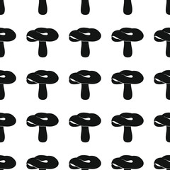 Edible mushroom seamless pattern vector illustration background. Black silhouette mushroom stylish texture. Repeating mushroom seamless pattern background for food design and web