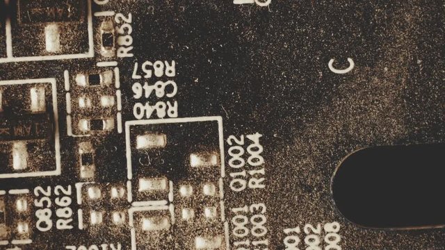 Microcircuits fast rapid sequence. Macro computer electronics background texture with no people top view. 