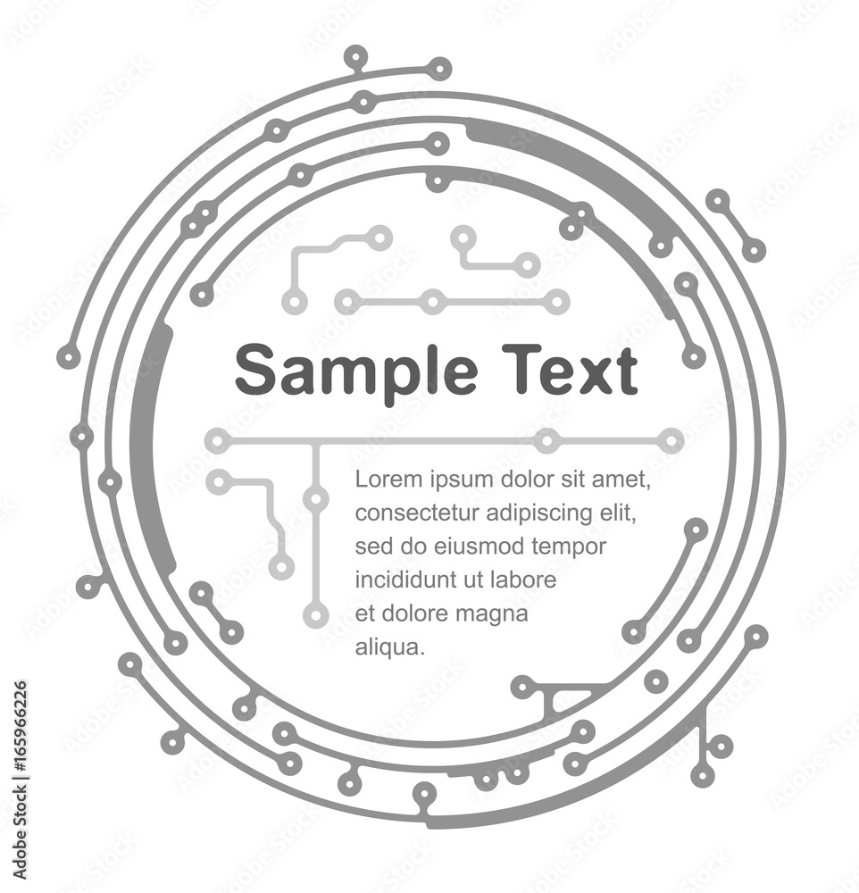 Aufkleber round frame in pcb-layout style for text or design