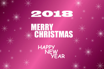 Fototapeta na wymiar 2018 vector template. Merry Christmas and Happy New Year background with place for text.