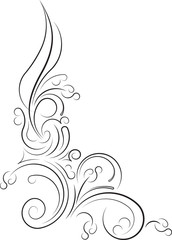 Ornamental floral corner. Vector illustration for your design or tattoo.