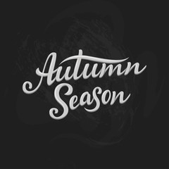 Autumn Season lettering. Hand drawn composition. Sketch, design elements for cards, prints, banners, posters and more.