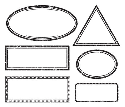 Set of grunge templates for rubber stamps