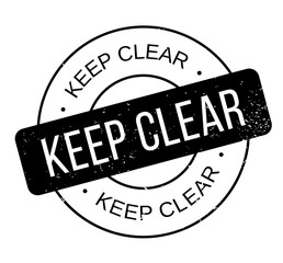 Keep Clear rubber stamp. Grunge design with dust scratches. Effects can be easily removed for a clean, crisp look. Color is easily changed.