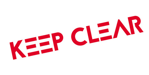 Keep Clear rubber stamp. Grunge design with dust scratches. Effects can be easily removed for a clean, crisp look. Color is easily changed.