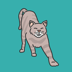 Cute Cat Cartoon. hand drawn. line drawing. vector illustration.