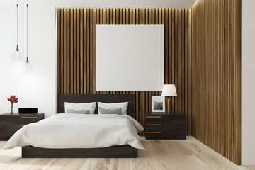 Wooden bedroom square poster