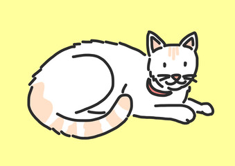 Cute Cat Cartoon. hand drawn. line drawing. vector illustration.