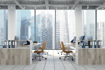 Loft downtown office, beige chairs