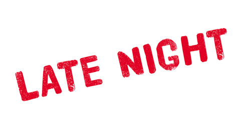 Late Night rubber stamp. Grunge design with dust scratches. Effects can be easily removed for a clean, crisp look. Color is easily changed.